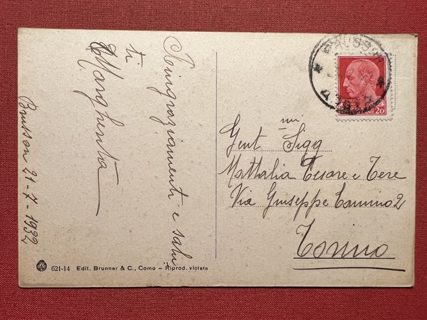 Cartolina - Brusson - Panorama - 1932