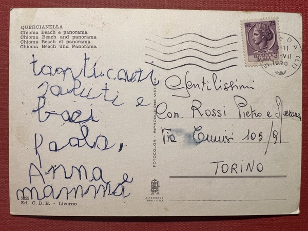 Cartolina - Quercianella ( Livorno ) - Chioma Beach e …