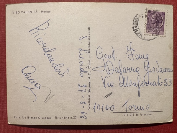 Cartolina - Vibo Valentia - Marina - 1968