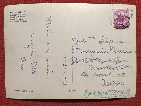 Cartolina - Lido di Jesolo ( Venezia ) - Spiaggia …