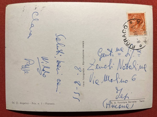 Cartolina - Pioraco ( Macerata ) - Panorama Est - …