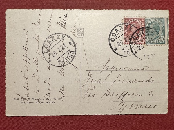 Cartolina - Coazze ( Torino ) - Panorama - 1921