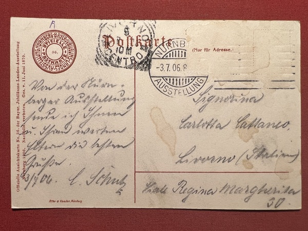 Cartolina - Bayer - Jubiläums-Landesausstellung - Nürnberg - 1906