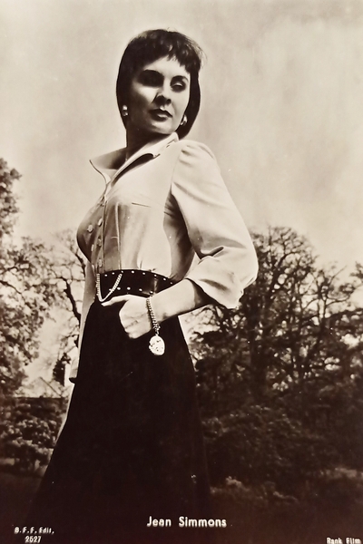 Cartolina Cinema Teatro - Attrice Jean Simmons - 1955 ca.