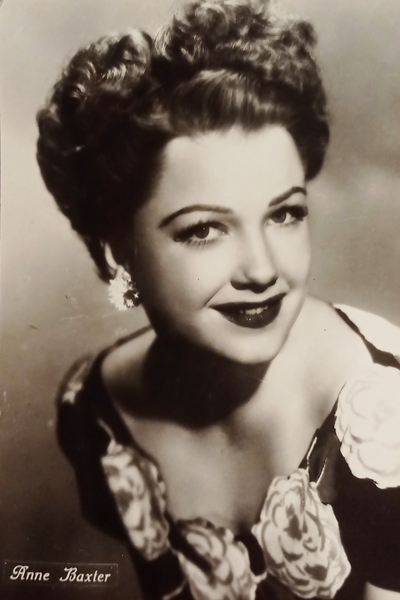 Cartolina Cinema Teatro - Attrice Anne Baxter - 1950 ca.