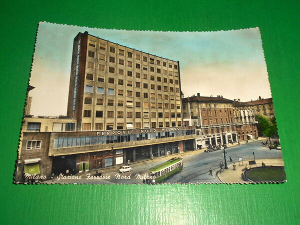 Cartolina Milano - Stazione Ferrovie Nord Milano1959