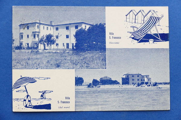 Cartolina - Misano Mare - Villa S. Francesco - 1950.