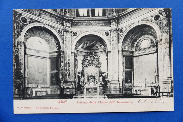 Cartolina Lodi - Interno della Chiesa dell'Incoronata - 1905 ca.