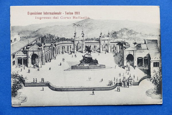 Cartolina Esposizione Torino 1911 - Ingresso dal Corso Raffaello