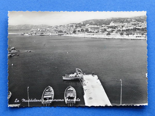 Cartolina La Maddalena - Panorama parziale - 1954