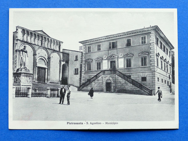 Cartolina Pietrasanta - S. Agostino - Municipio - 1950 ca.