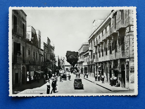 Cartolina Marsala - Via g. Amendola - 1952