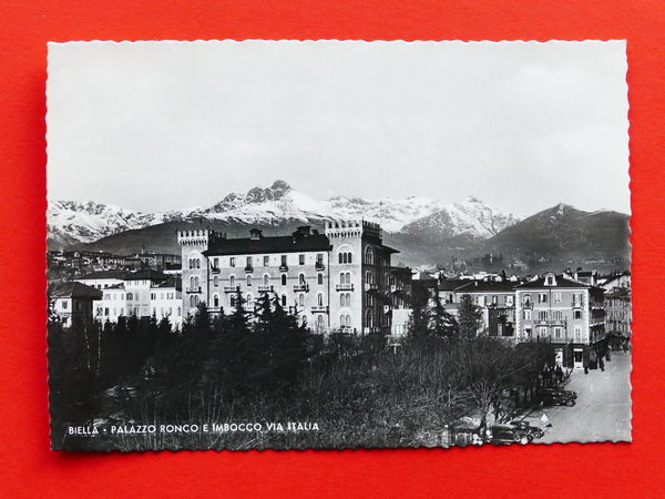 Cartolina Biella - Palazzo Ronco e Via Italia - 1950 …