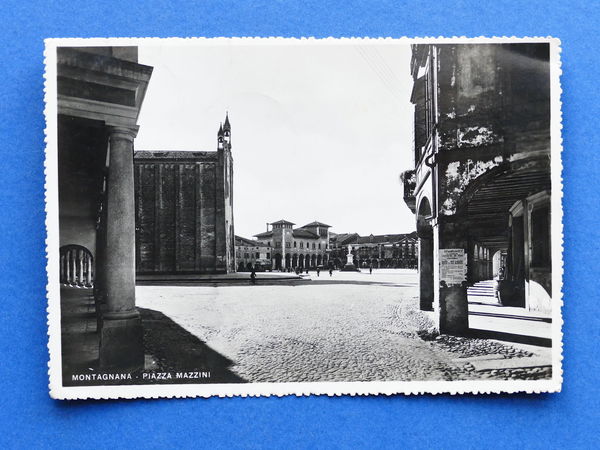 Cartolina Montagnana - Piazza Mazzini - 1953