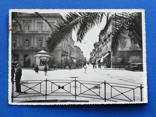 Cartolina Taranto - Via d'Aquino - da Piazza Giordano Bruno …
