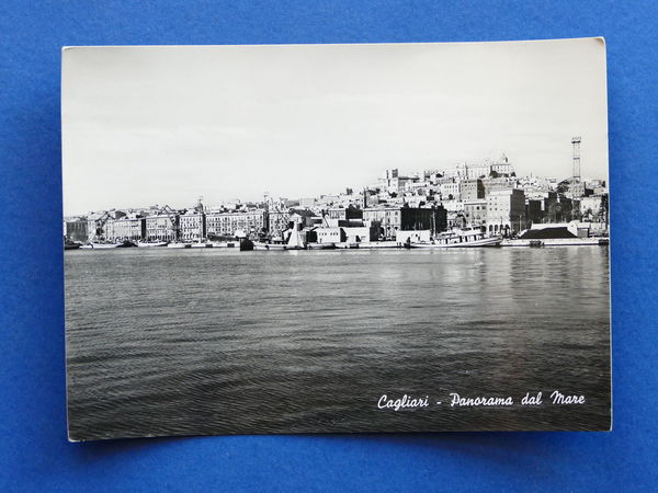 Cartolina Cagliari - Panorama dal mare - 1954