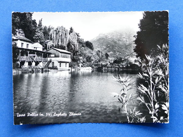 Cartolina Torre Pellice - Laghetto Blancio - 1955.