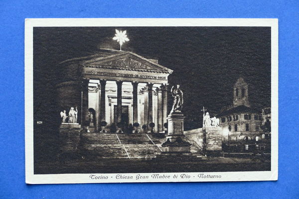 Cartolina Torino - Chiesa Gran Madre di Dio - Notturno …
