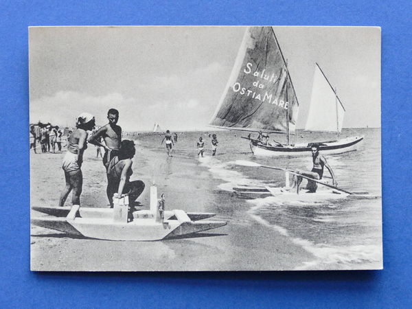 Cartolina Lido di Roma - Ostia a Mare - Spiaggia …