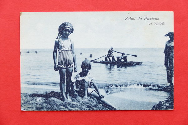 Cartolina Riccione - La Spiaggia - 1930 ca.