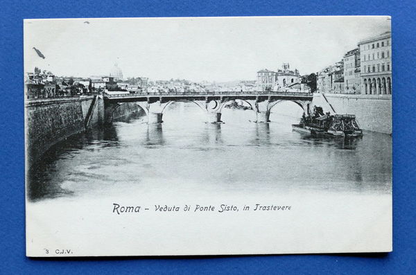 Cartolina Roma - Veduta del Ponte Sisto in Trastevere - …