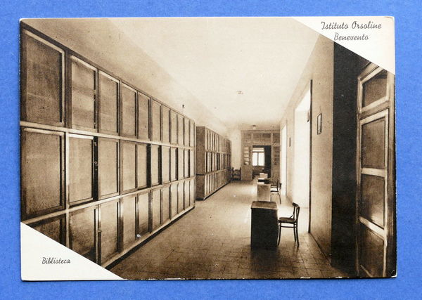 Cartolina Benevento - Istituto Madri Orsoline Biblioteca 1940 ca.