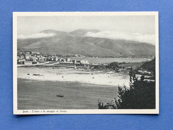 Cartolina Gaeta - L'itsmo e la spiaggia di Serapo 1945 …