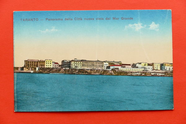 Cartolina Taranto - Panorama della Città nuova vista dal Mar …