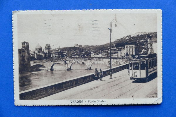 Cartolina Verona - Ponte Pietra - 1926