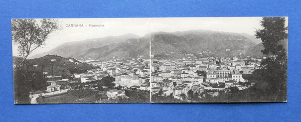 Cartolina doppia - Carrara - Panorama - 1925 ca..