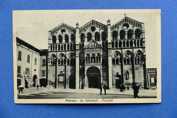 Cartolina Ferrara - La Cattedrale - Facciata - 1935.