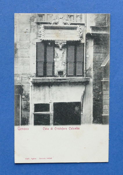 Cartolina Genova - Casa di Cristoforo Colombo - 1905 ca..