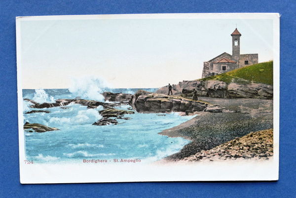 Cartolina Bordighera - Chiesa di S. Ampelio - 1905 ca..