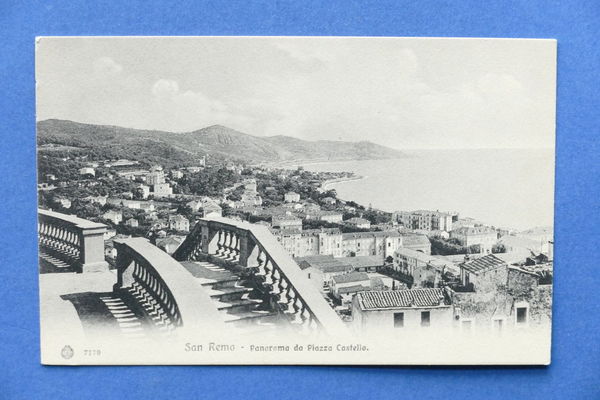 Cartolina Sanremo - Panorama da Piazza Castello - 1915 ca..