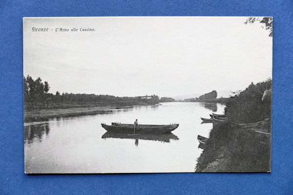 Cartolina Firenze - L'Arno alle Cascine - 1910 ca..