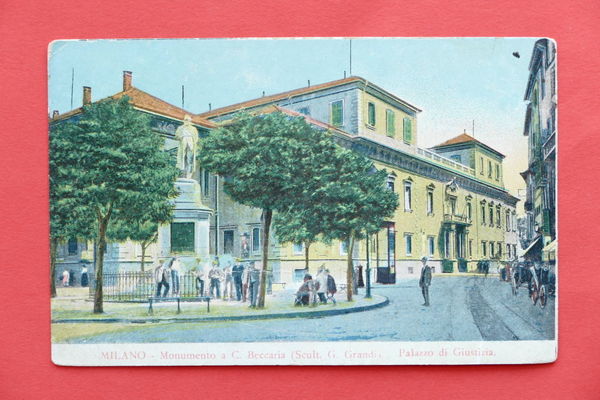 Cartolina Milano - Monumento a Cesare Beccaria - Palazzo di …