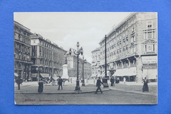 Cartolina Milano - Monumento a Parini - 1905 ca.