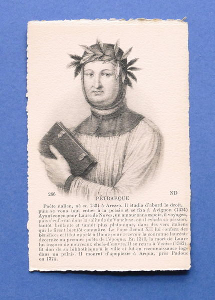 Cartolina Personaggi Storici - Petrarca - Petrarque - 1915 ca.