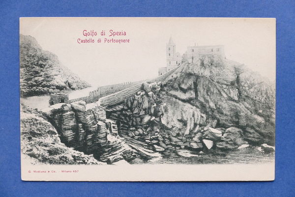 Cartolina Golfo di Spezia - Castello di Portovenere - 1900 …