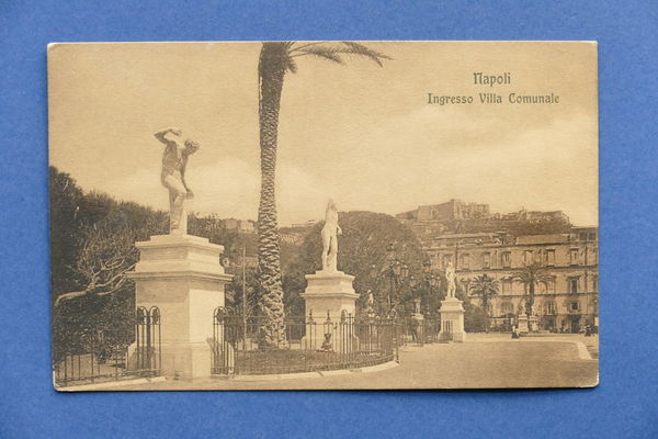 Cartolina Napoli - Ingresso Villa Comunale - 1910 ca.