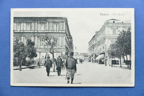 Cartolina Taranto - Via Archita - 1910 ca..