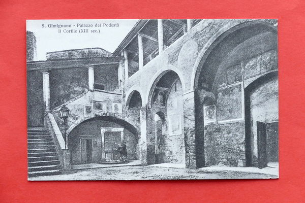 Cartolina S. Gimignano - Palazzo del Podestà - Il Cortile …
