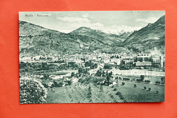 Cartolina Aosta Panorama 1925 ca.