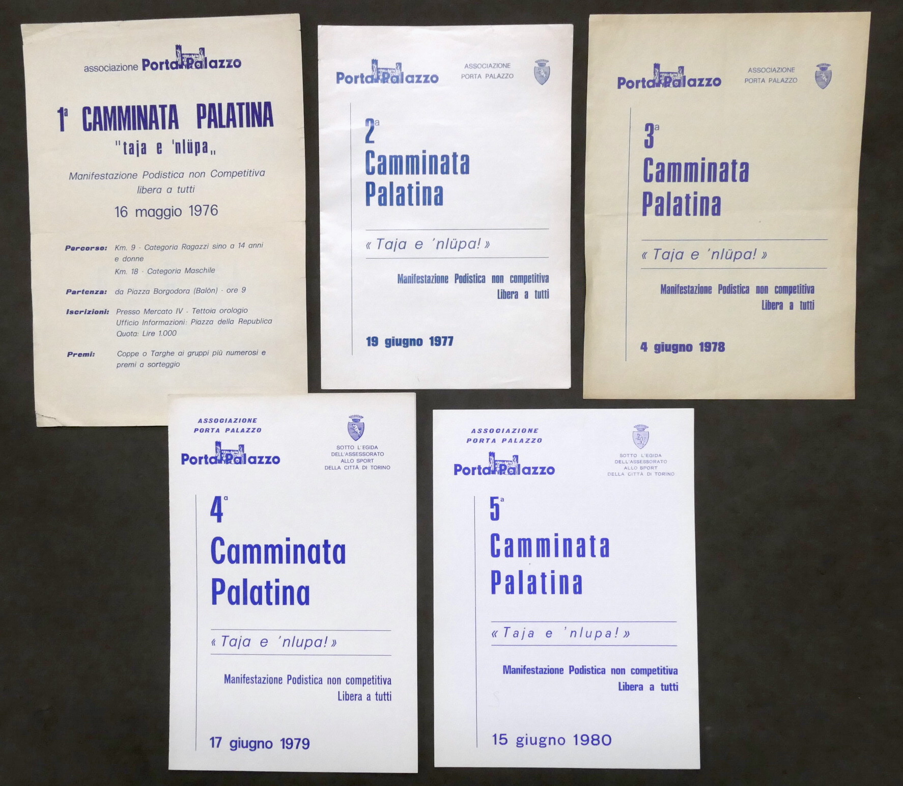 5 Volantini Associazione Porta Palazzo - Torino - Camminata Palatina …