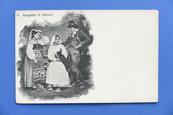 Cartolina Costumi - Gruppetto di Ciociari - 1900 ca..