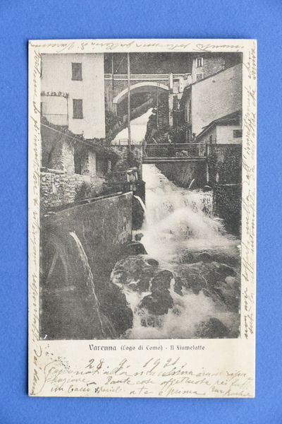 Cartolina Varenna - Il Fiumelatte - 1921.