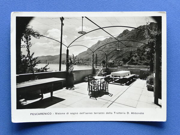 Cartolina Pescarenico - Visione dall'aereo terrazzo della Trattoria Don Abbondio