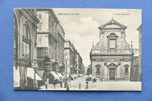 Cartolina Roma - Via del Tritone - 1910 ca.