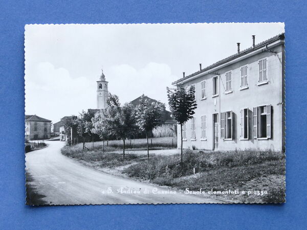 Cartolina S. Andrea di Cassine - Scuole elementari e piazza …
