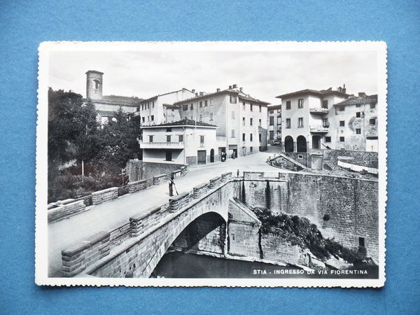 Cartolina Stia - Ingresso da Via Fiorentina - 1963 ca.